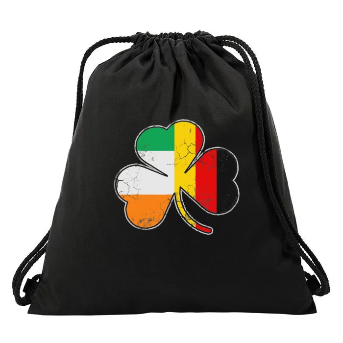 Irish German Flag Shamrock Funny St Patricks Day Gifts Drawstring Bag