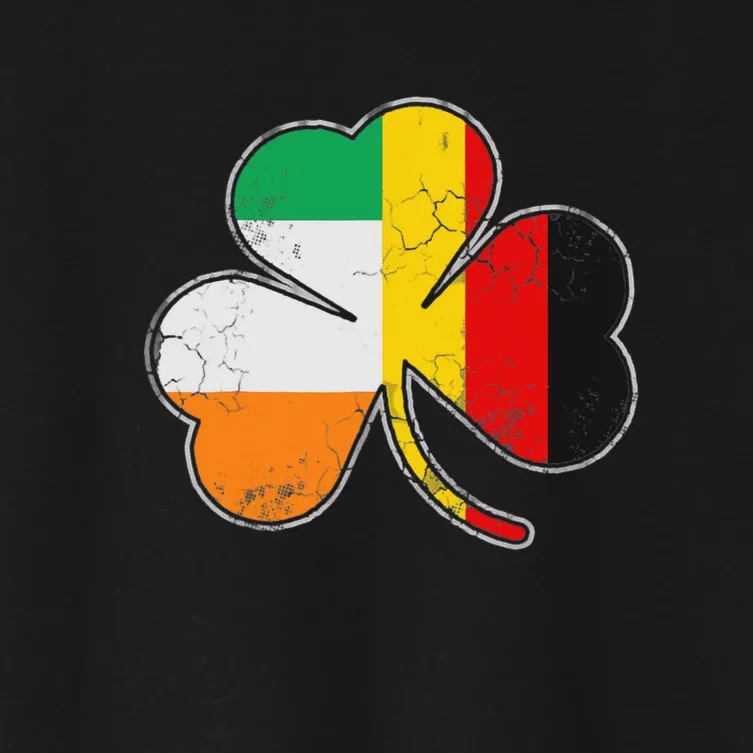 Irish German Flag Shamrock Funny St Patricks Day Gifts Women's Crop Top Tee