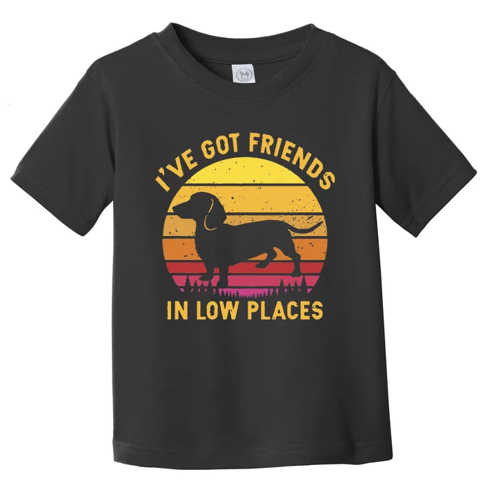 IVe Got Friends In Low Places Funny Dachshund Toddler T-Shirt