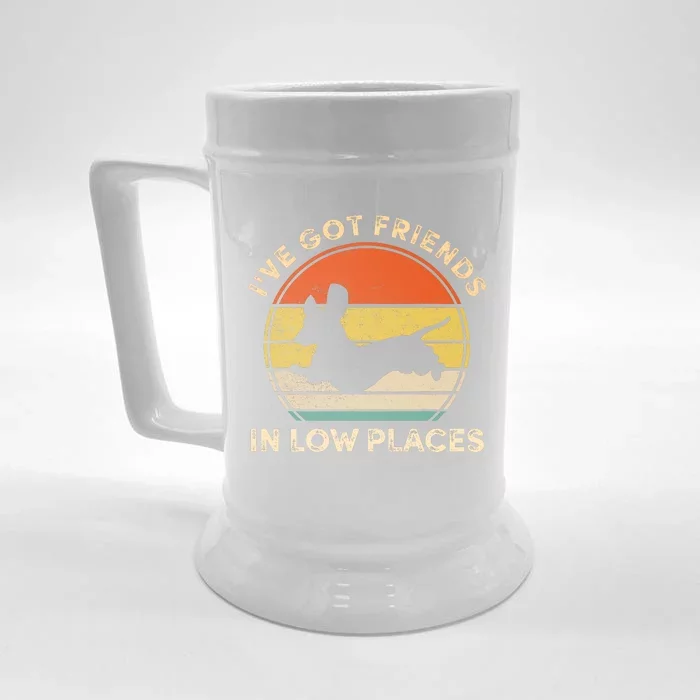 IVe Got Friends In Low Places Funny Dachshund Wiener Dog Front & Back Beer Stein