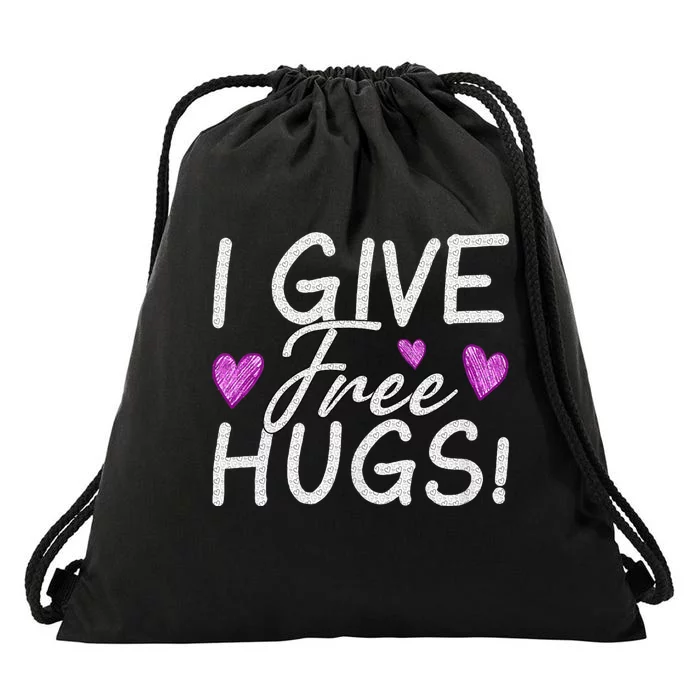 I Give Free Hugs Drawstring Bag