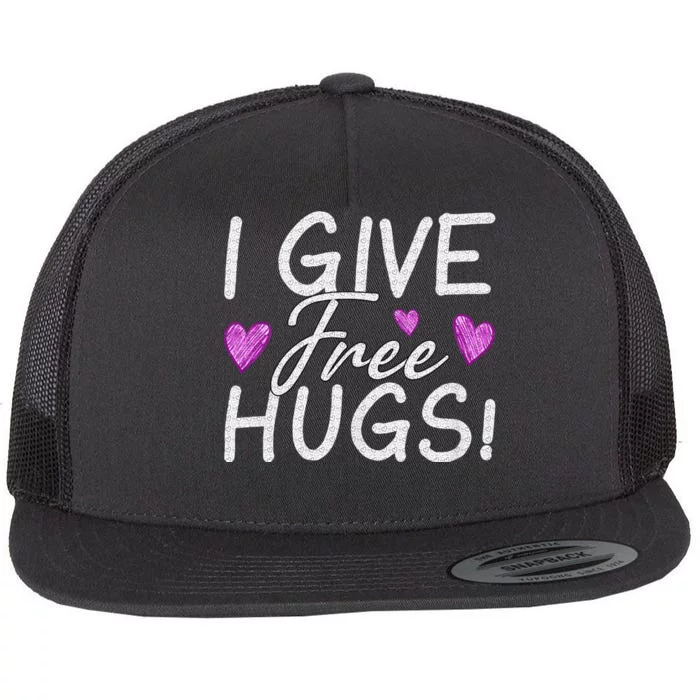 I Give Free Hugs Flat Bill Trucker Hat