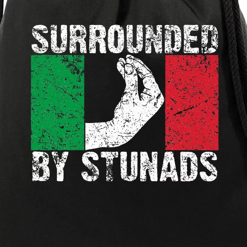 Italian Gift For Cool Surrounded By Stunads Drawstring Bag