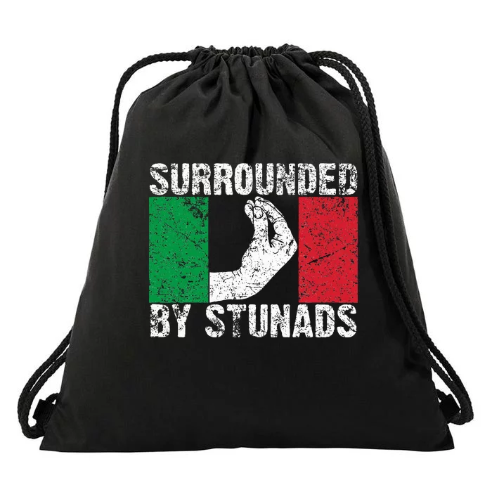 Italian Gift For Cool Surrounded By Stunads Drawstring Bag