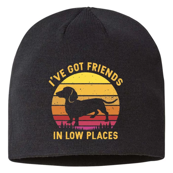 I've got friends in low places funny dachshund apparel 8 1/2in Sustainable Knit Beanie