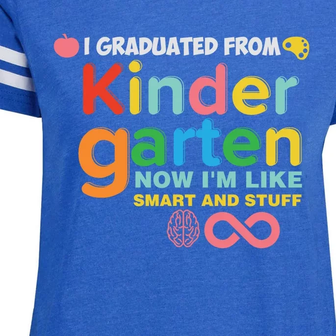 I Graduated From Kindergarten Enza Ladies Jersey Football T-Shirt