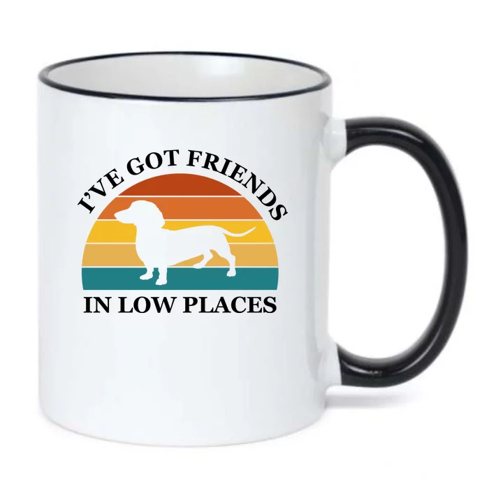 I've Got Friends In Low Places Dachshund Wiener Dog Funny Black Color Changing Mug