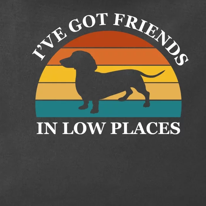 I've Got Friends In Low Places Dachshund Wiener Dog Funny Zip Tote Bag