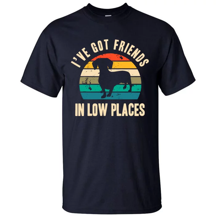 IVe Got Friends In Low Places Funny Dachshund Vintage Gift Tall T-Shirt