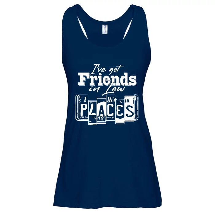 I've Got Friend In Low Places Travel Lover Ladies Essential Flowy Tank