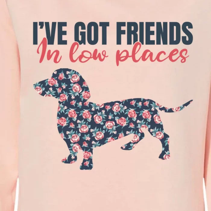 IVe Got Friends In Low Places Dachshund Weiner Doxie Dog Gift Womens California Wash Sweatshirt