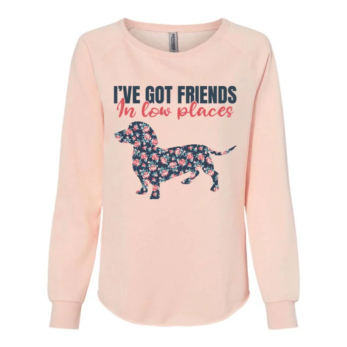 IVe Got Friends In Low Places Dachshund Weiner Doxie Dog Gift Womens California Wash Sweatshirt