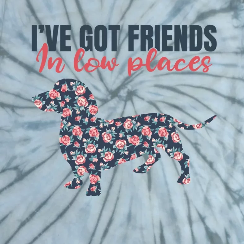 IVe Got Friends In Low Places Dachshund Weiner Doxie Dog Gift Tie-Dye T-Shirt