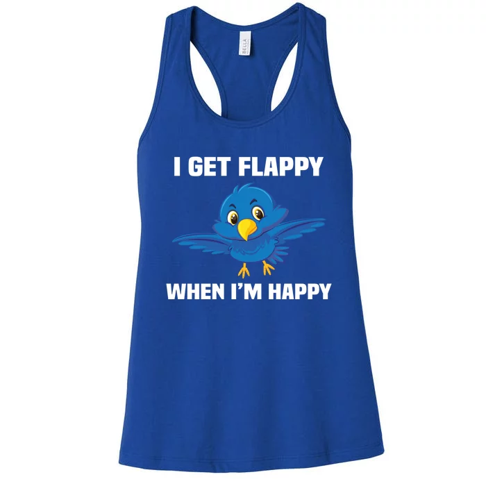 I Get Flappy When I’m Happy Autism Awareness Day Gift Women's Racerback Tank