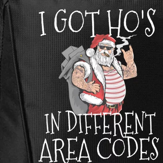 I Got Hos In Different Area Codes Christmas Thug Santa Gift City Backpack