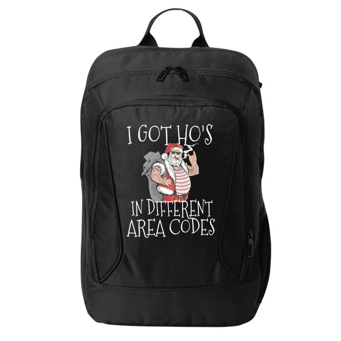 I Got Hos In Different Area Codes Christmas Thug Santa Gift City Backpack