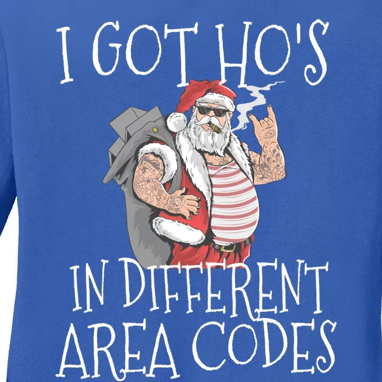 I Got Hos In Different Area Codes Christmas Thug Santa Gift Ladies Long Sleeve Shirt