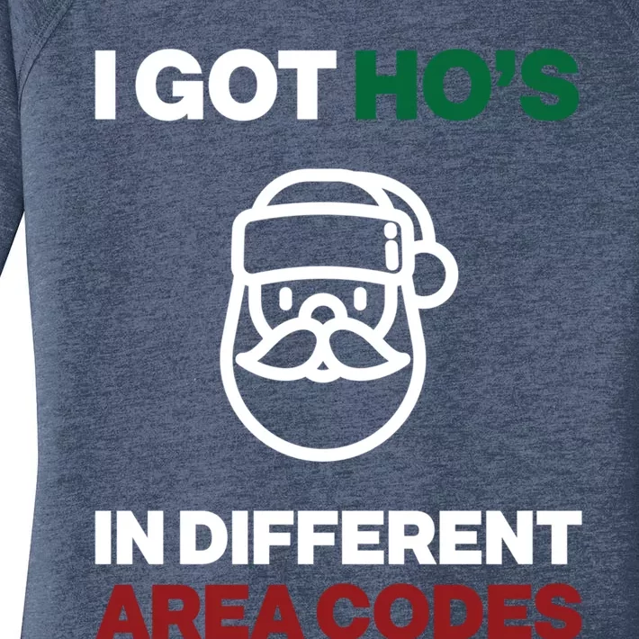 I Got Hos In Different Area Codes Funny Christmas Meme Gift Great Gift Women's Perfect Tri Tunic Long Sleeve Shirt