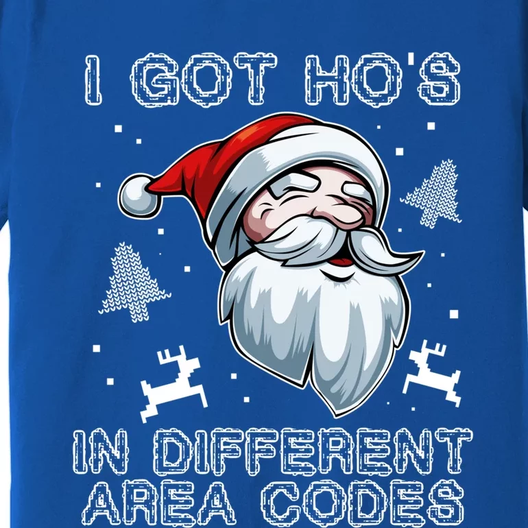 I Got Hos In Different Area Codes Santa Christmas Funny Gift Premium T-Shirt