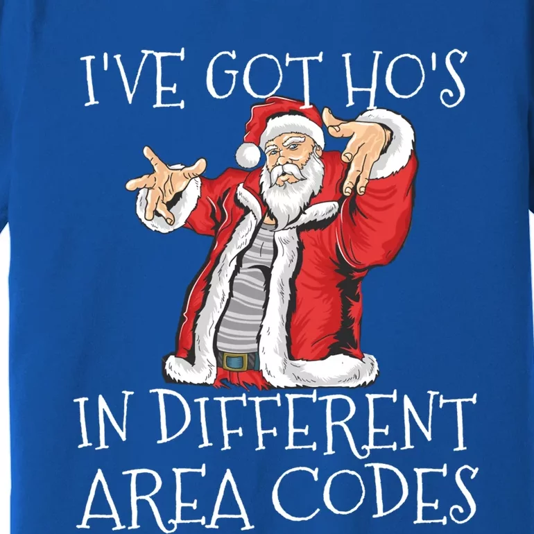 Ive Got Hos In Different Area Codes Santa Christmas Gift Premium T-Shirt