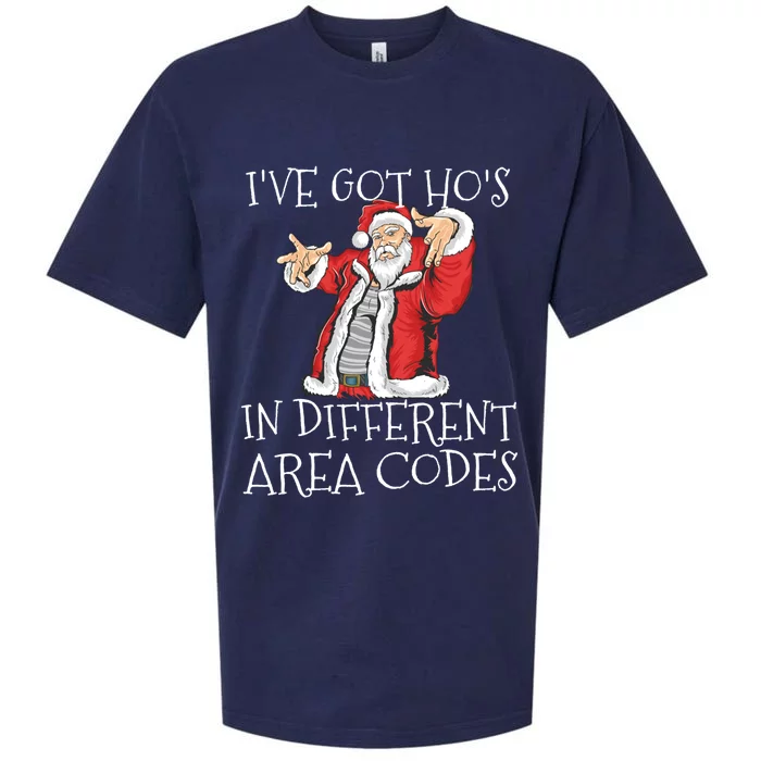 Ive Got Hos In Different Area Codes Santa Christmas Gift Sueded Cloud Jersey T-Shirt