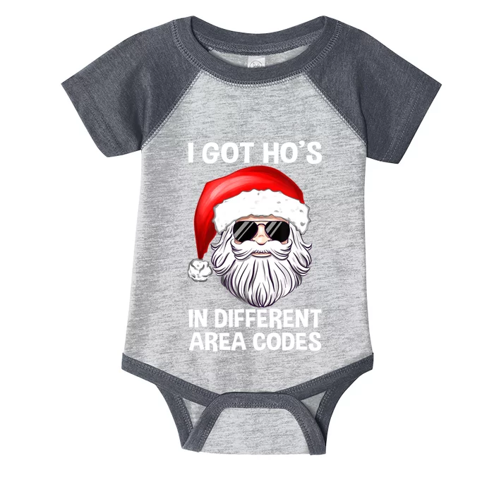 I Got Ho's In Different Area Codes Funny Christmas Santa Infant Baby Jersey Bodysuit