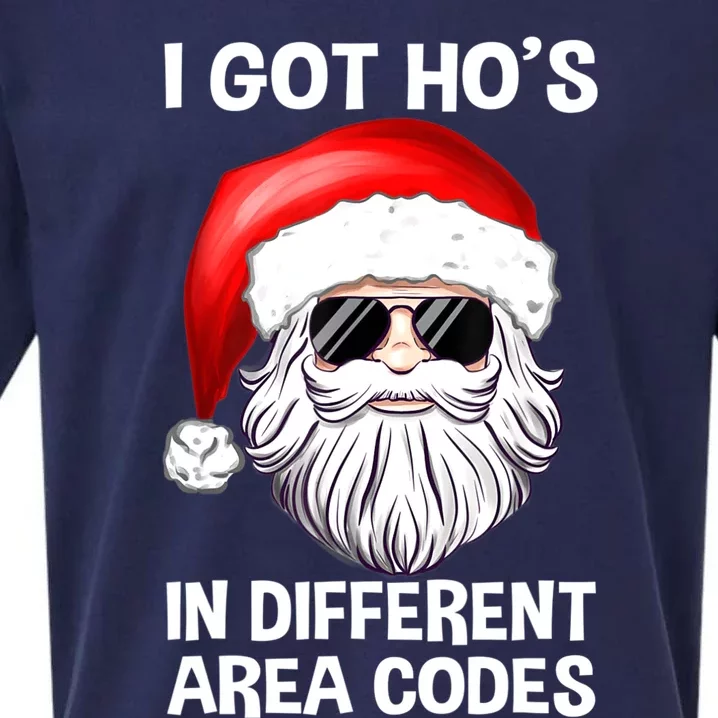 I Got Ho's In Different Area Codes Funny Christmas Santa Sueded Cloud Jersey T-Shirt