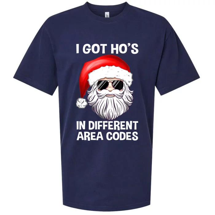 I Got Ho's In Different Area Codes Funny Christmas Santa Sueded Cloud Jersey T-Shirt