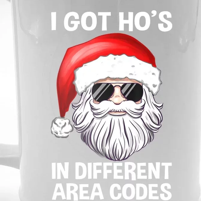 I Got Ho's In Different Area Codes Funny Christmas Santa Front & Back Beer Stein