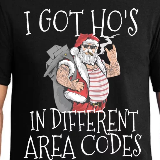 I Got Hos In Different Area Codes Christmas Thug Santa Gift Great Gift Pajama Set