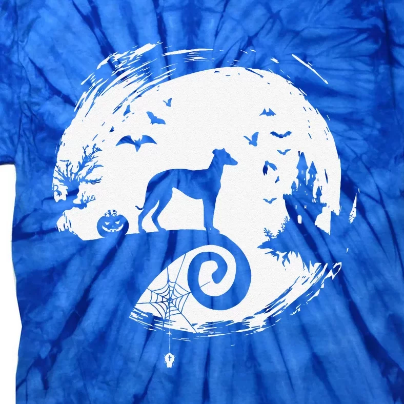 Italian Greyhound Halloween Costume Moon Silhouette Tie-Dye T-Shirt