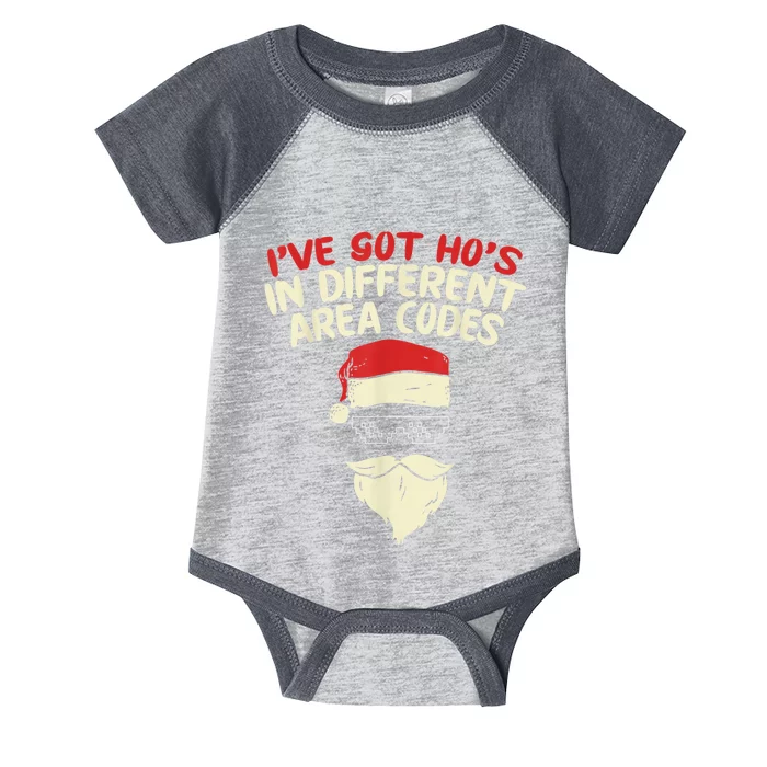 I Got Hos In Different Area Codes Christmas Thug Santa Infant Baby Jersey Bodysuit