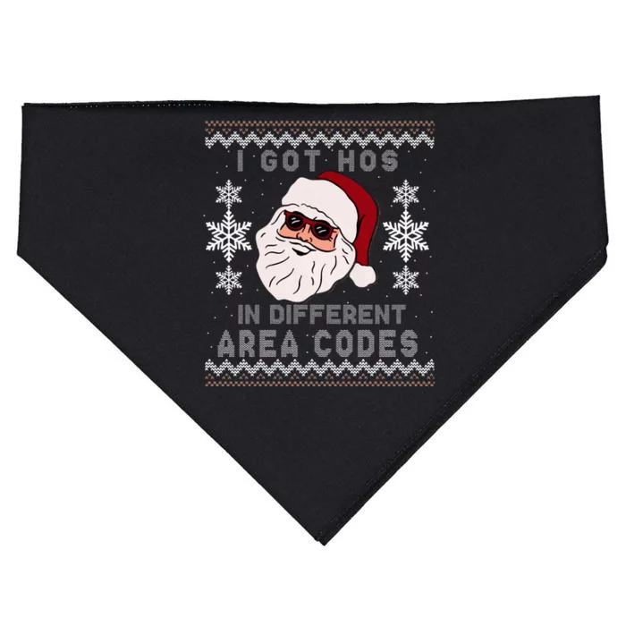 I Got Hos In Different Area Codes Funny Christmas Sweater USA-Made Doggie Bandana