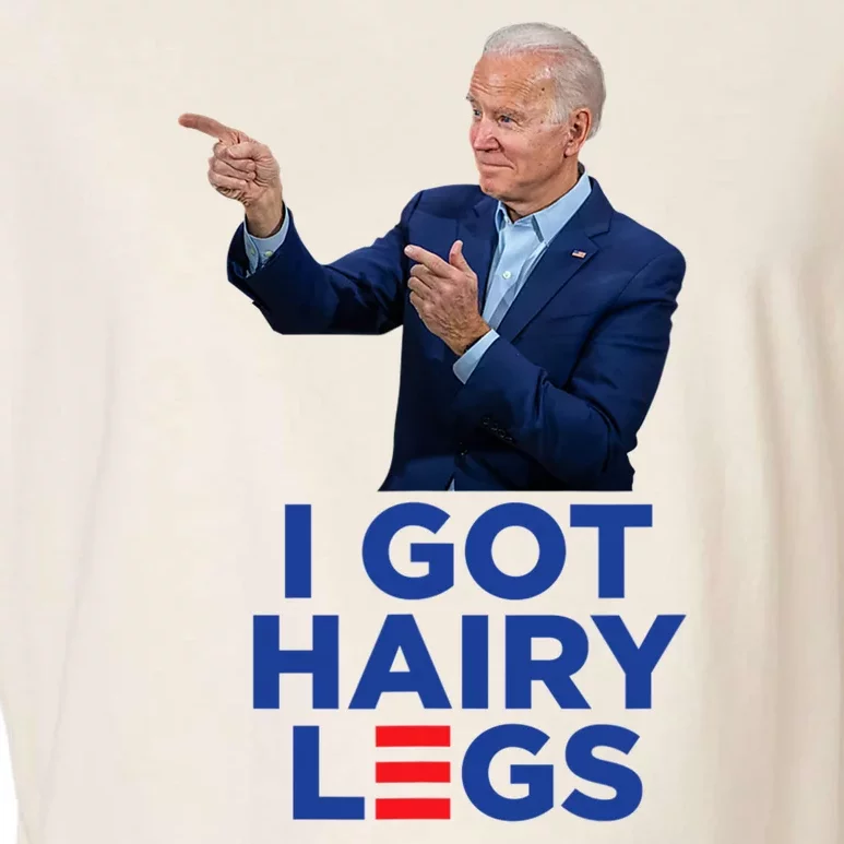 I Got Hairy Legs Funny Joe Biden Logo Parody Meme Garment-Dyed Women's Muscle Tee