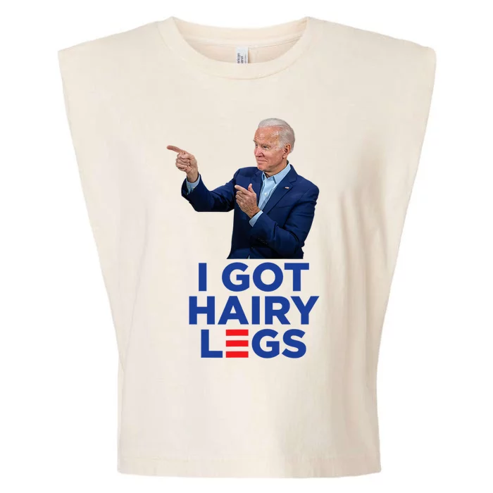 I Got Hairy Legs Funny Joe Biden Logo Parody Meme Garment-Dyed Women's Muscle Tee