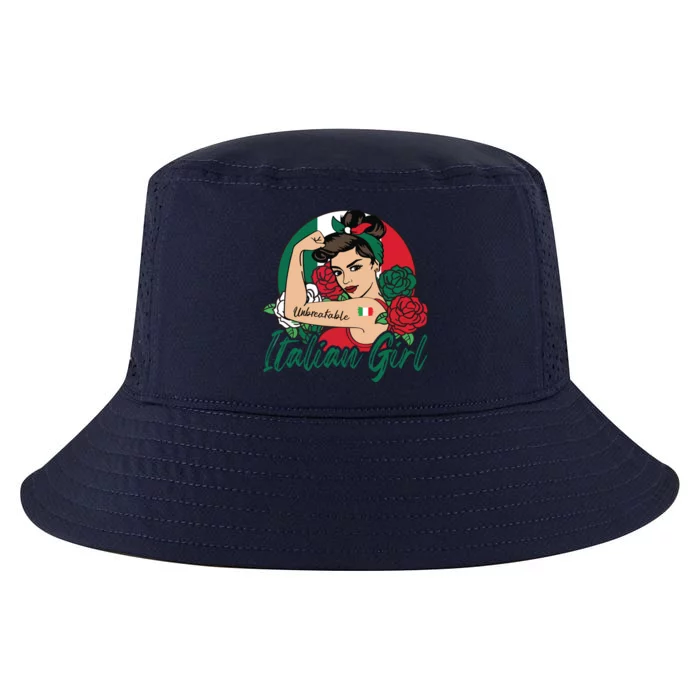 Italia Girl Italy Woman Italian Flag Cool Comfort Performance Bucket Hat