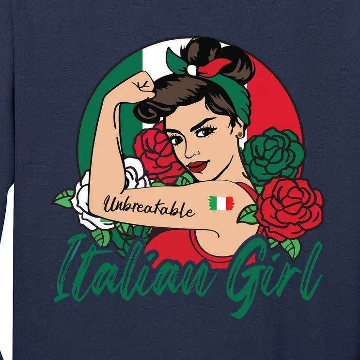 Italia Girl Italy Woman Italian Flag Tall Long Sleeve T-Shirt