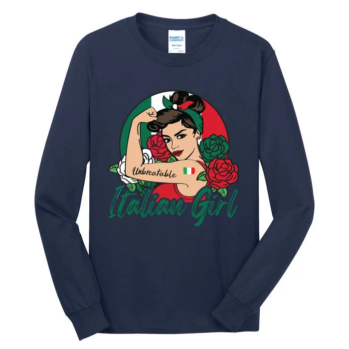 Italia Girl Italy Woman Italian Flag Tall Long Sleeve T-Shirt