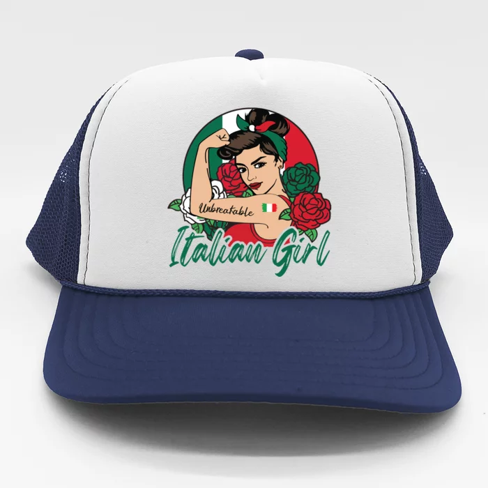 Italia Girl Italy Woman Italian Flag Trucker Hat