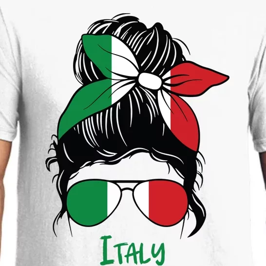 Italian Girl Italy Girl Italia Woman Flag Pajama Set