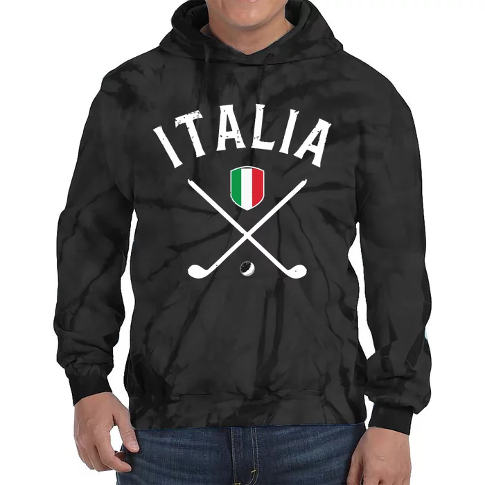 Italy Golf Italian Flag Golf Tee Tie Dye Hoodie