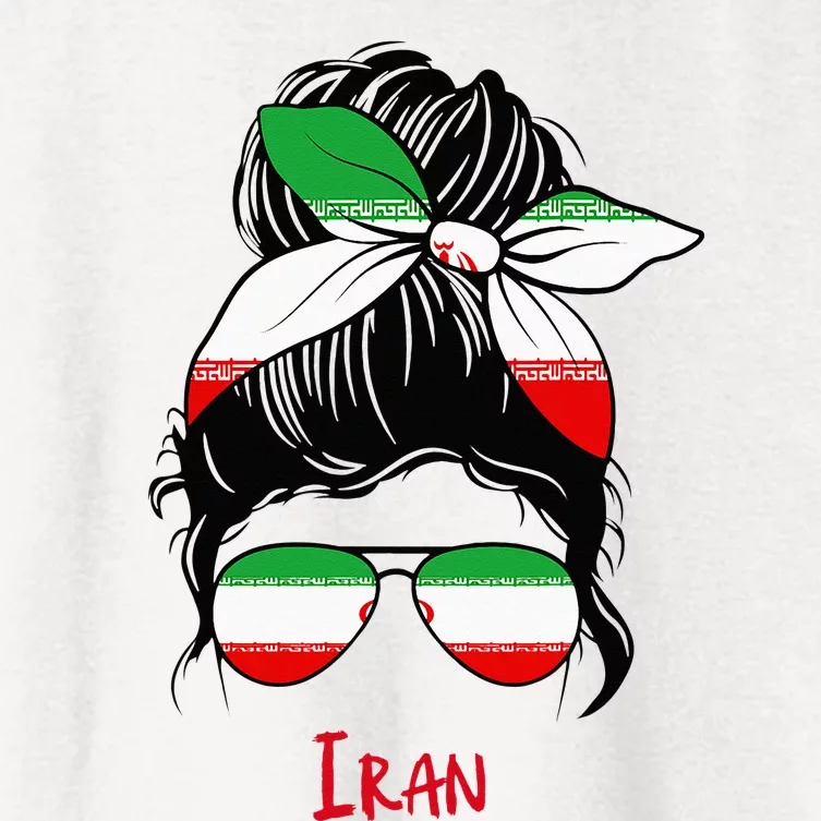 Iranian Girl Iran Girl Persian Woman Flag Women's Crop Top Tee