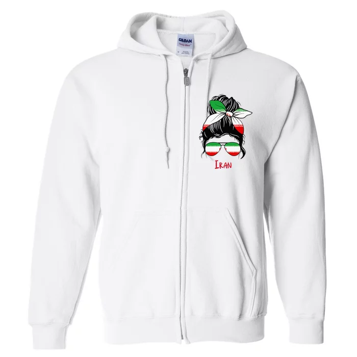 Iranian Girl Iran Girl Persian Woman Flag Full Zip Hoodie