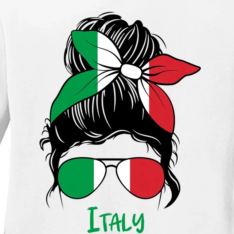 Italian Girl Italy Girl Italia Woman Flag Ladies Long Sleeve Shirt