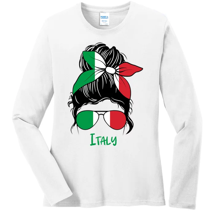 Italian Girl Italy Girl Italia Woman Flag Ladies Long Sleeve Shirt