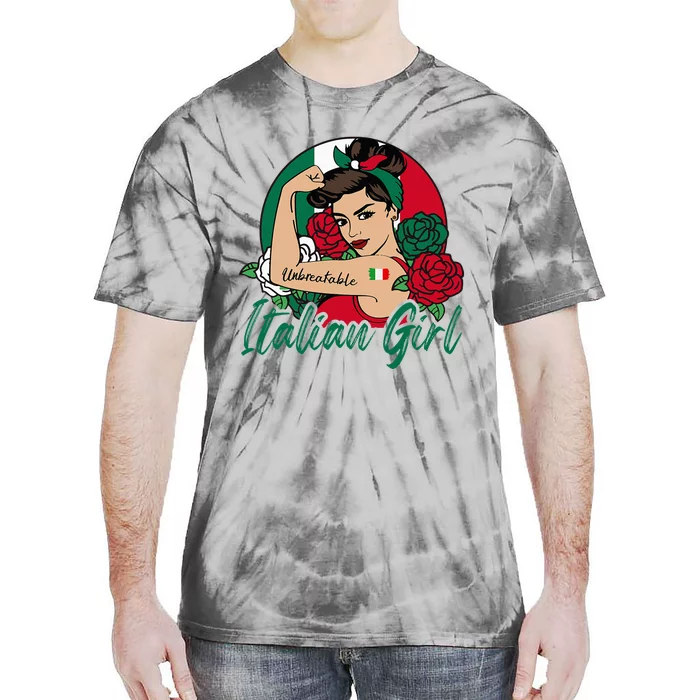 Italia Girl Italy Woman Italian Flag Tie-Dye T-Shirt