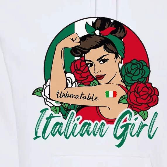 Italia Girl Italy Woman Italian Flag Premium Hoodie