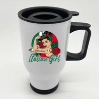 Italia Girl Italy Woman Italian Flag Stainless Steel Travel Mug