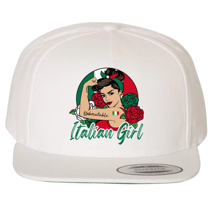 Italia Girl Italy Woman Italian Flag Wool Snapback Cap