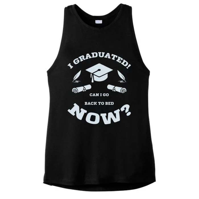 I GRADUATED Ladies Tri-Blend Wicking Tank